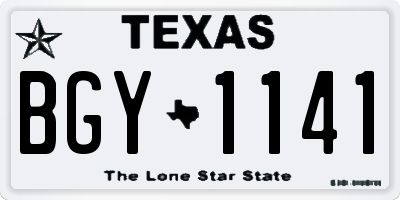 TX license plate BGY1141