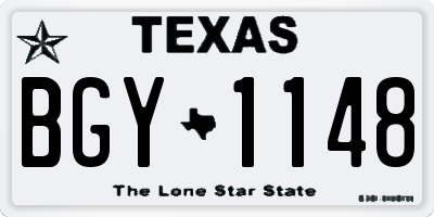 TX license plate BGY1148