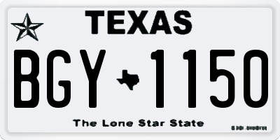 TX license plate BGY1150