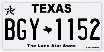 TX license plate BGY1152