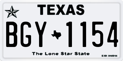 TX license plate BGY1154