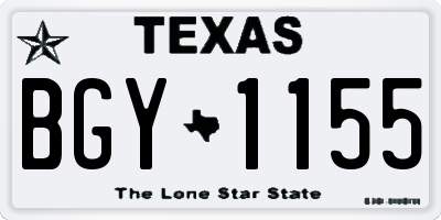 TX license plate BGY1155