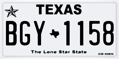 TX license plate BGY1158