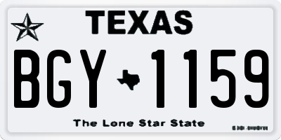 TX license plate BGY1159