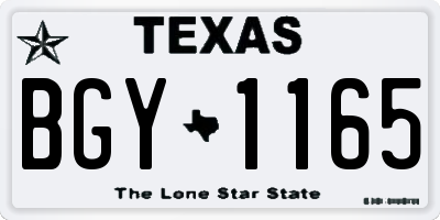 TX license plate BGY1165