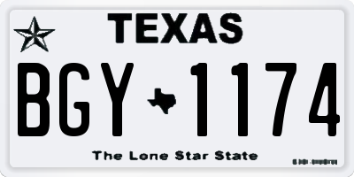 TX license plate BGY1174