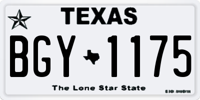 TX license plate BGY1175