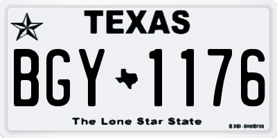 TX license plate BGY1176