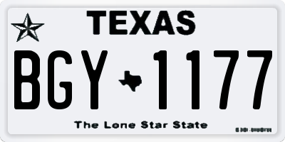 TX license plate BGY1177