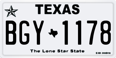 TX license plate BGY1178