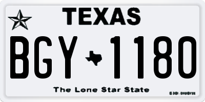 TX license plate BGY1180