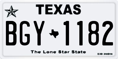 TX license plate BGY1182