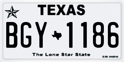 TX license plate BGY1186