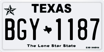 TX license plate BGY1187