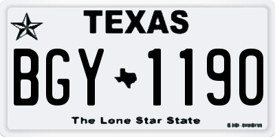 TX license plate BGY1190