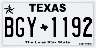 TX license plate BGY1192