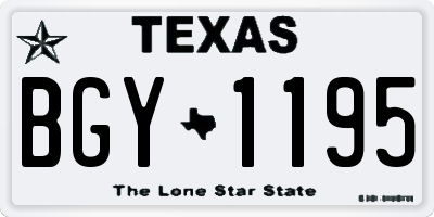 TX license plate BGY1195