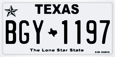 TX license plate BGY1197
