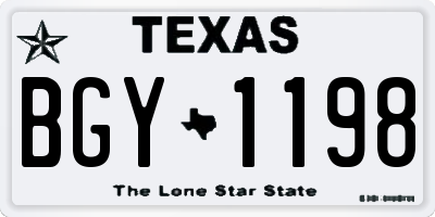 TX license plate BGY1198