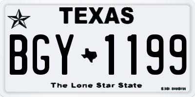 TX license plate BGY1199