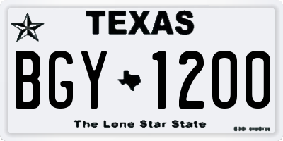 TX license plate BGY1200