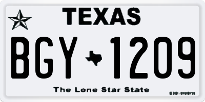 TX license plate BGY1209