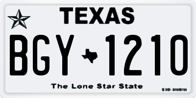 TX license plate BGY1210