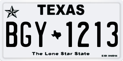 TX license plate BGY1213