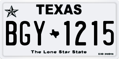 TX license plate BGY1215