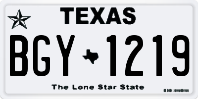 TX license plate BGY1219