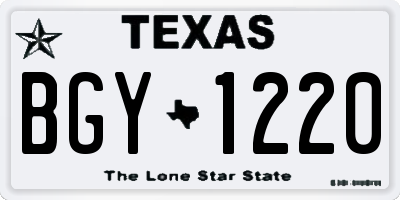 TX license plate BGY1220