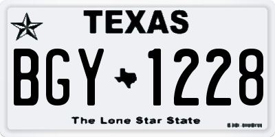 TX license plate BGY1228