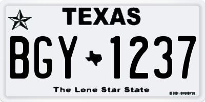 TX license plate BGY1237