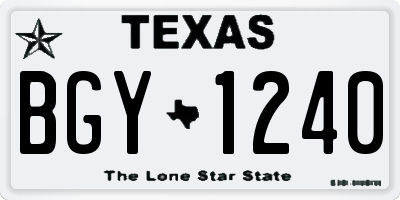 TX license plate BGY1240