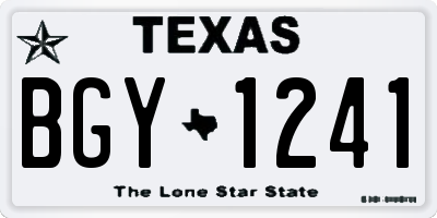 TX license plate BGY1241