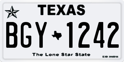TX license plate BGY1242