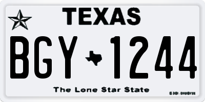 TX license plate BGY1244