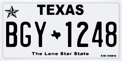 TX license plate BGY1248