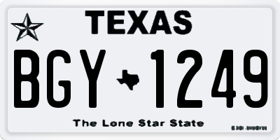 TX license plate BGY1249
