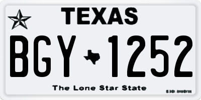 TX license plate BGY1252