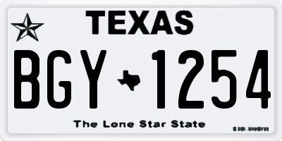 TX license plate BGY1254