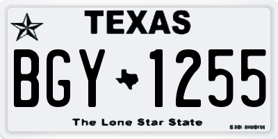 TX license plate BGY1255