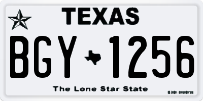 TX license plate BGY1256