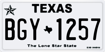 TX license plate BGY1257