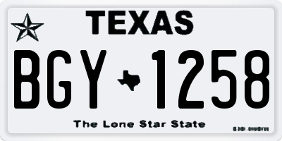 TX license plate BGY1258