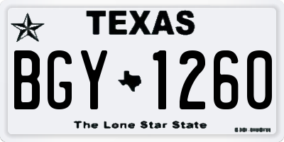 TX license plate BGY1260