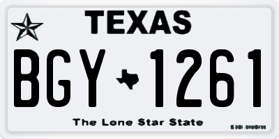 TX license plate BGY1261