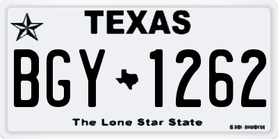 TX license plate BGY1262