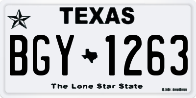 TX license plate BGY1263
