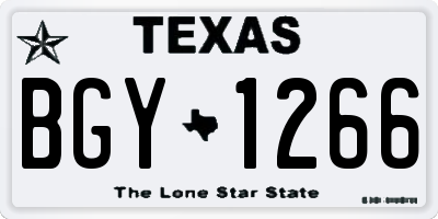 TX license plate BGY1266